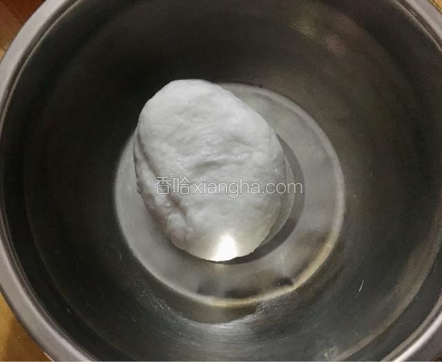 和成光滑面团有韧性就可以了，和好的面团倒入少许油和匀，在后面会好操作一点，蒸制的时候也可以防粘黏