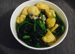 菠菜肉片豆腐泡汤