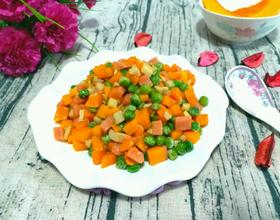 豌豆南瓜炒火腿[图]