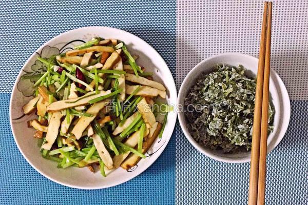 麦芹豆干+芹叶麦饭（适合孕妈）