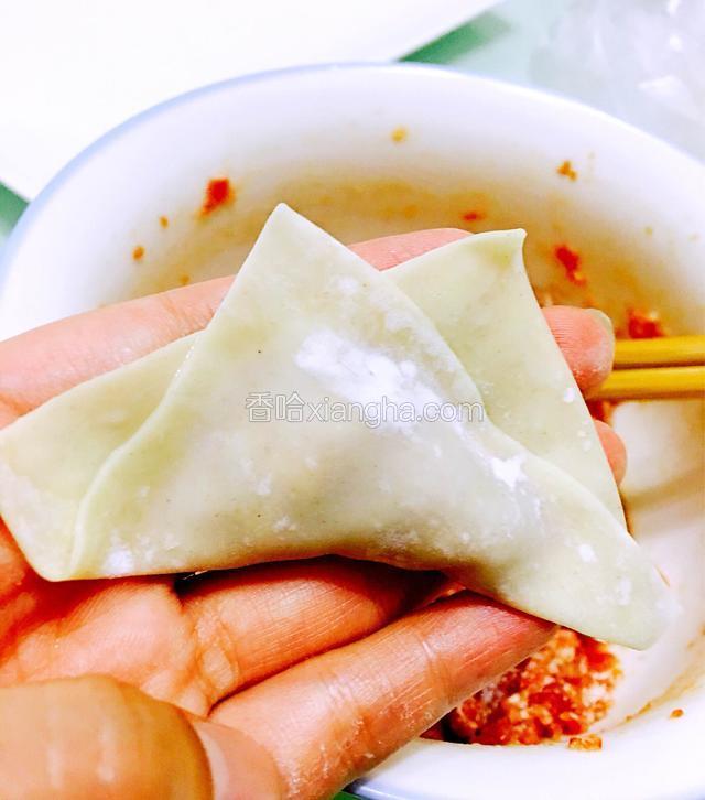 斜角对折馄饨皮