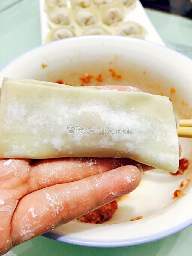 平行对折馄饨皮