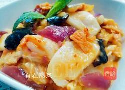 辣白菜炒年糕的做法图解5