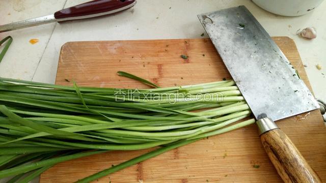 把韭菜摘好洗好。
