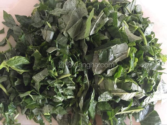 苋菜盐水浸泡后洗净切碎，用料理机打汁