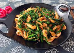 河虾炒韭菜