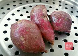 水晶紫薯豆沙包的做法图解2