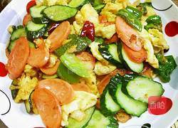 黄瓜火腿炒鸡蛋的做法图解9