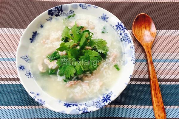 香菜瘦肉粥