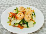 蒜香虾仁瘦肉炒茭白的做法[图]
