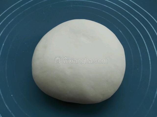 发好的面团取出一块，用手揉一下