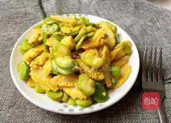 素炒玉米笋蚕豆的做法图解9