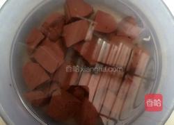 珍珠花菜猪血汤的做法图解1