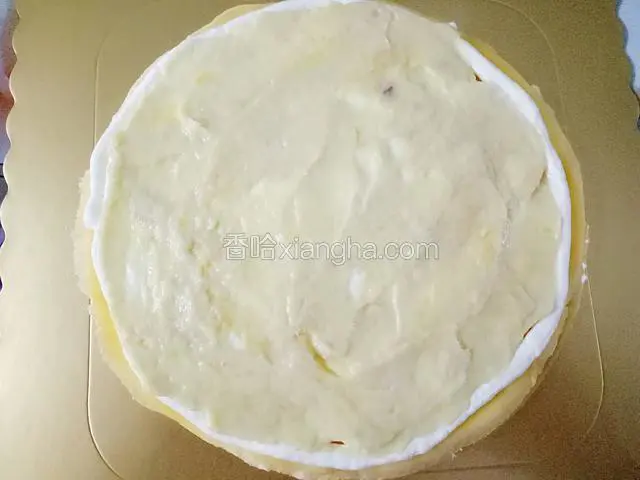 再铺上一层榴莲肉