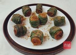 烤韭菜豆皮卷的做法图解10