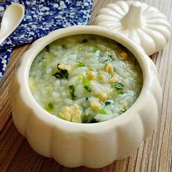 鸡肉末碎菜粥的做法[图]