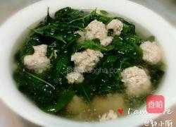 肉丸枸杞叶汤的做法图解6