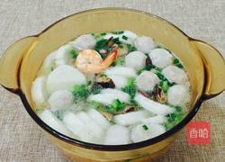 香菇鲜虾排骨年糕汤的做法图解9