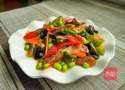香肠炒毛豆的做法图解9