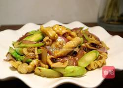 芦笋洋葱炒干鱿鱼的做法图解6