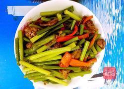 蒜苔炒腊肠的做法图解7