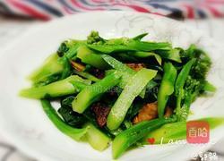 猪油渣炒芥兰的做法图解5