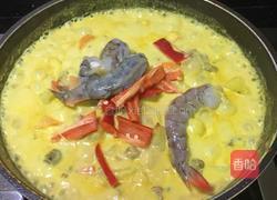 奶香咖喱排骨虾的做法图解11