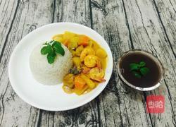 奶香咖喱排骨虾的做法图解15
