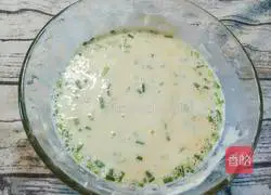 Illustration of how to make green onion egg pancake 2