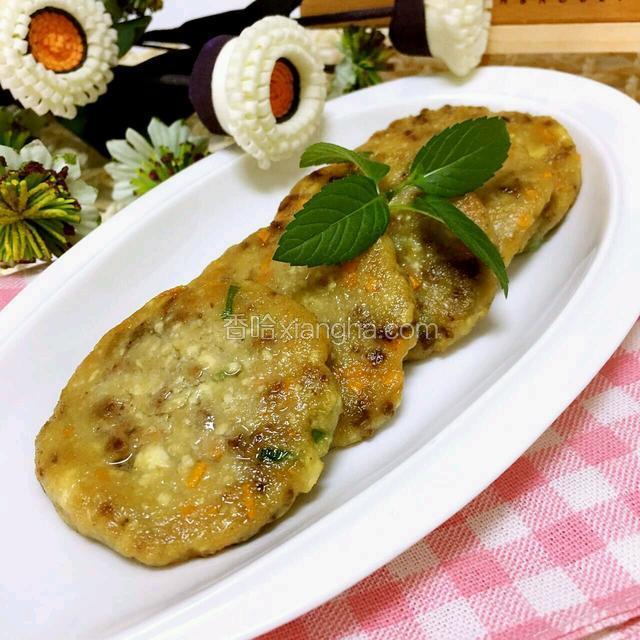 猪肝豆腐饼