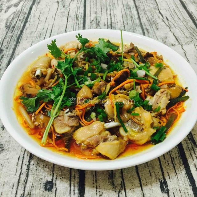 虫草花冬菇蒸鸡肉