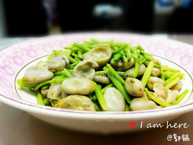 苋菜杆炒蚕豆