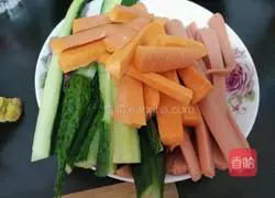 Illustration of how to make meat floss sushi 1