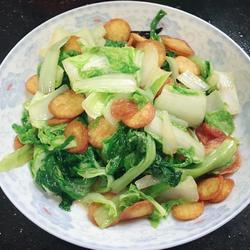 青菜炒豆饼的做法[图]