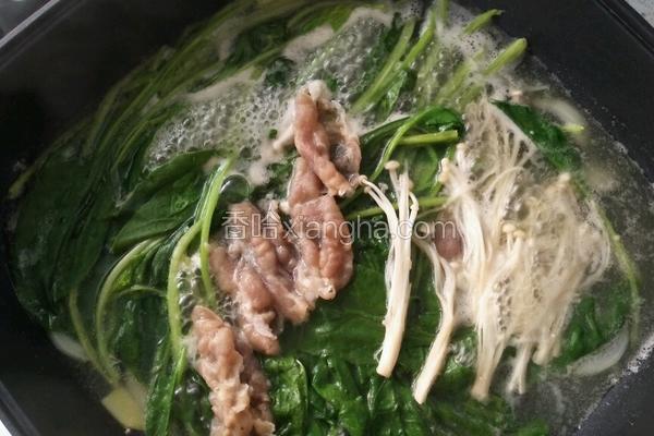 羊肉金针菇菠菜汤
