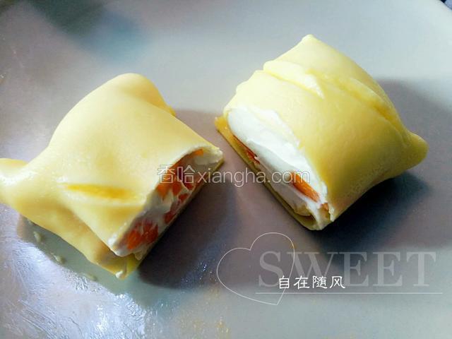 用刀切成两份