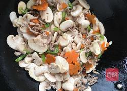 肉丝炒口蘑的做法图解4