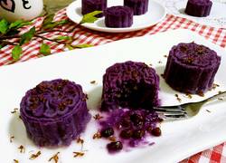 蜜豆桂花紫薯糕