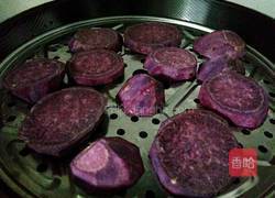 蜜豆桂花紫薯糕的做法图解2