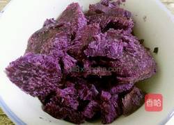 蜜豆桂花紫薯糕的做法图解3