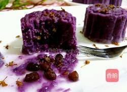蜜豆桂花紫薯糕的做法图解11