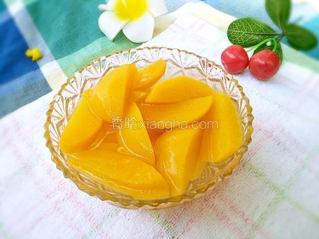 蜂蜜冰糖黄桃糖水
