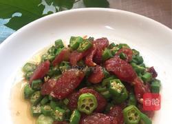 腊肠炒秋葵的做法图解7