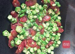 腊肠炒秋葵的做法图解6