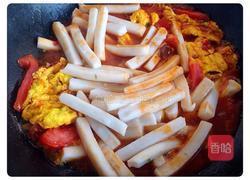 番茄鸡蛋炒年糕的做法图解5