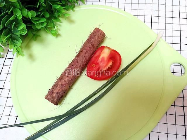 准备食材、山药、西红柿、香葱