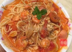 番茄虾仁意大利面的做法图解7
