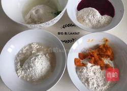 彩色绣球馒头的做法图解1