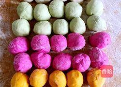 彩色绣球馒头的做法图解5