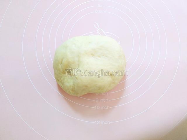将面团再次取出放在揉面垫上揉两分钟排气